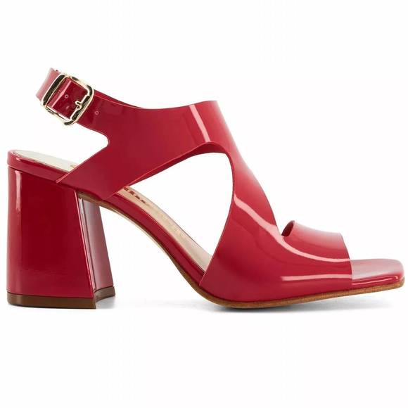 NEW ANDREA women's style ankle closure sandals in red - Picture 2 of 5